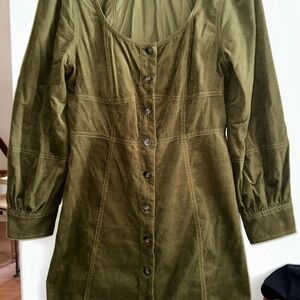 Madewell Olive Long Sleeve Dress